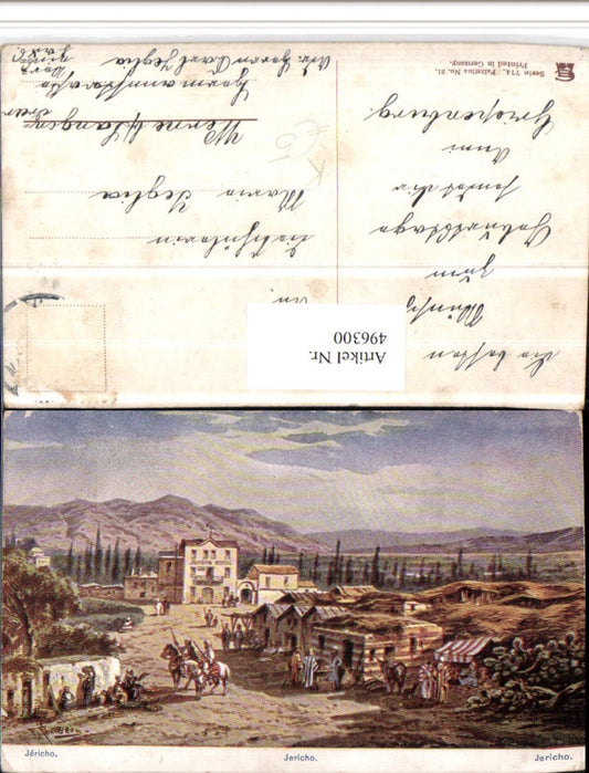 496300, Artist AK F. Perlberg Palestine Jericho Village Types