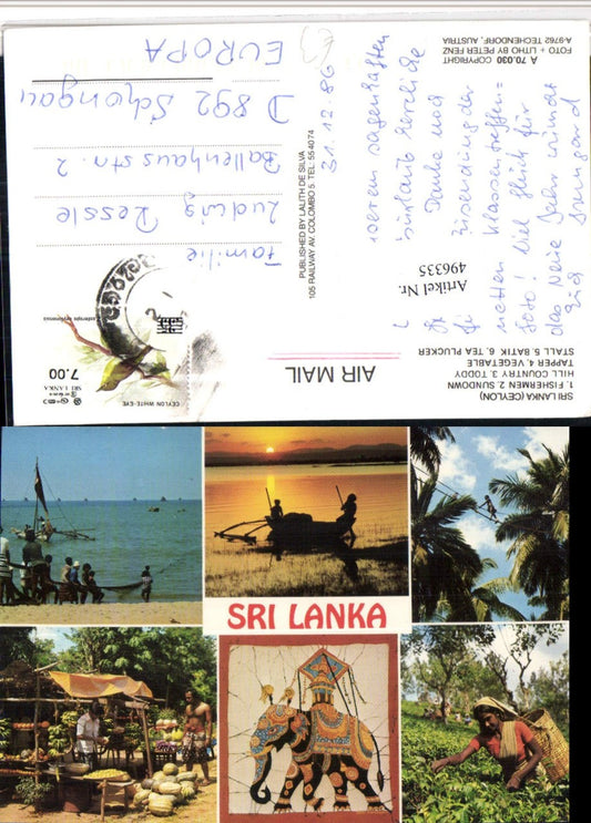 496335, Ceylon Sri Lanka Beach Types Vegetable Multi-image map