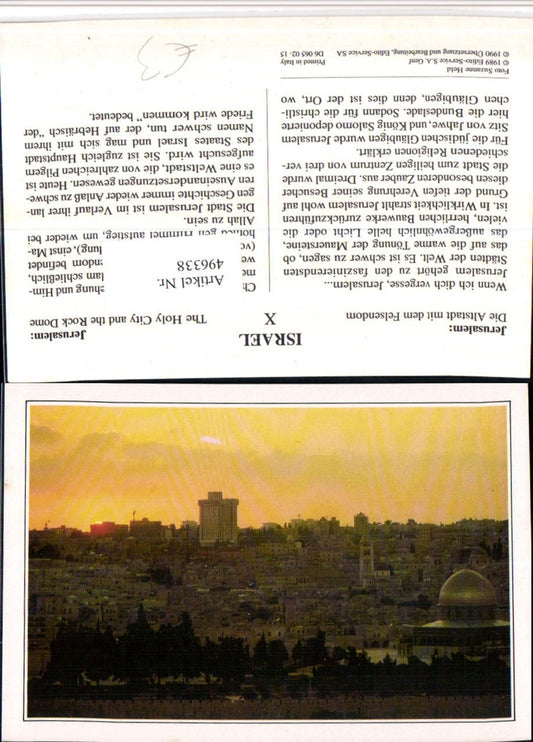 496338,Israel Jerusalem Holy City and the Rock Dome partial view