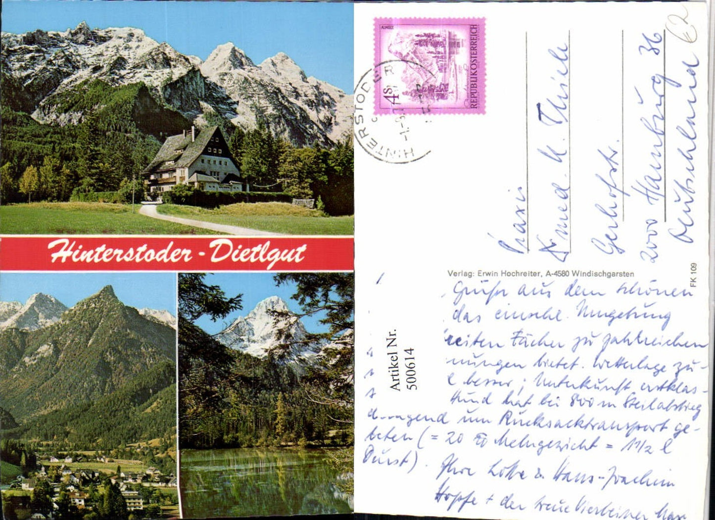 500614, Hinterstoder Totale Dietlgut See Mountain scenery Multi-view map