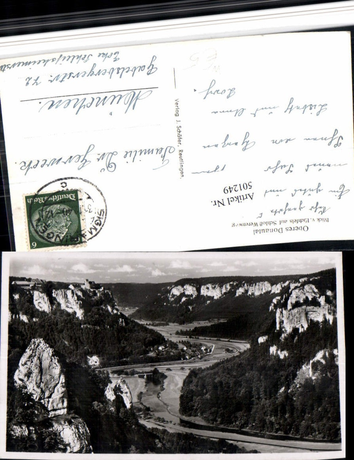 501249, Upper Danube Valley, view from Eichfels towards Werenwag Castle near Beuron
