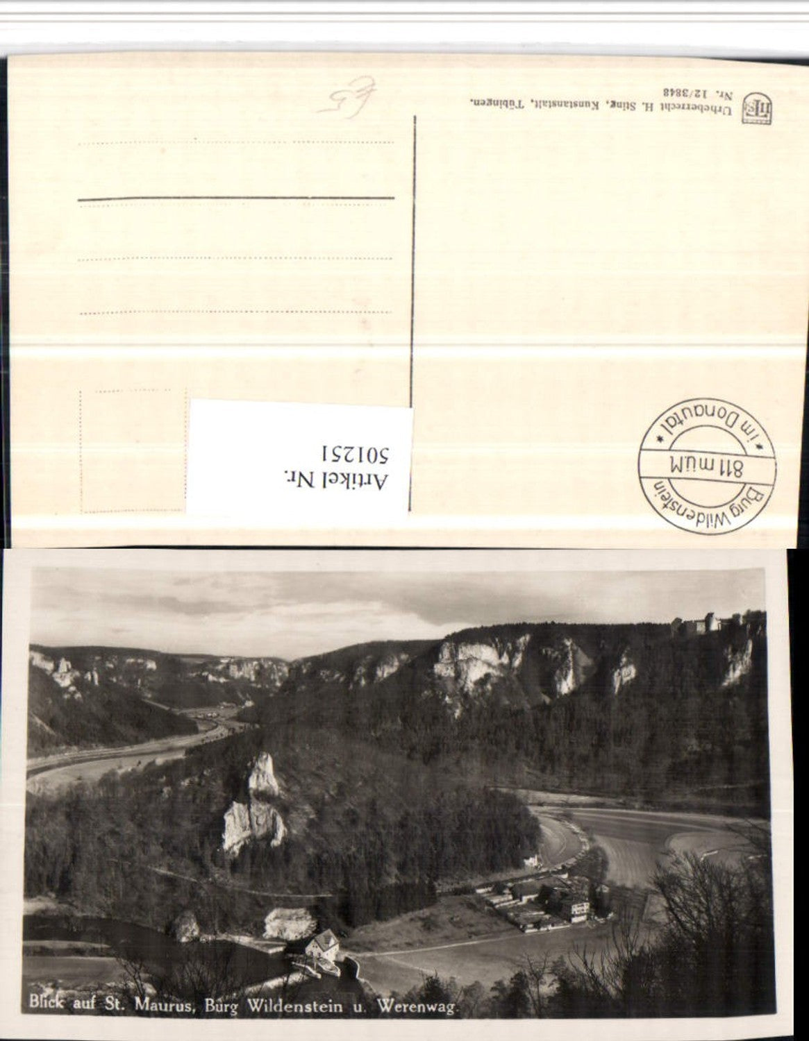 501251, View of St. Maurus Castle Wildenstein and Werenwag near Beuron