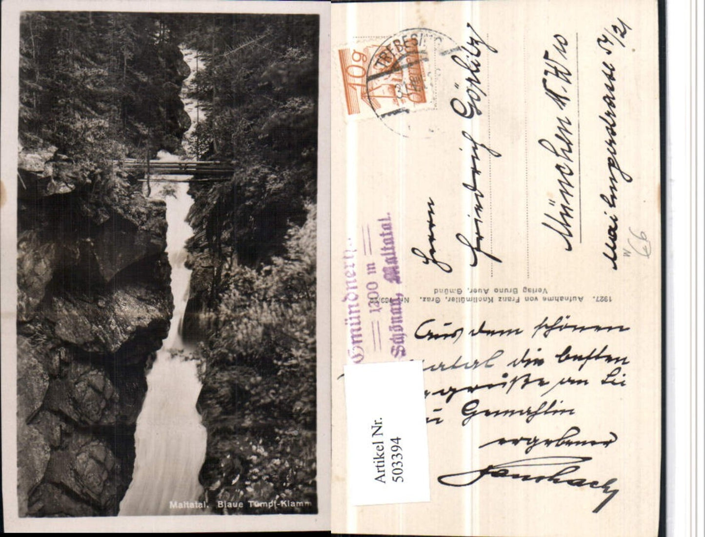 503394,Maltatal b. Malta Blue Tumpf-Klamm waterfall