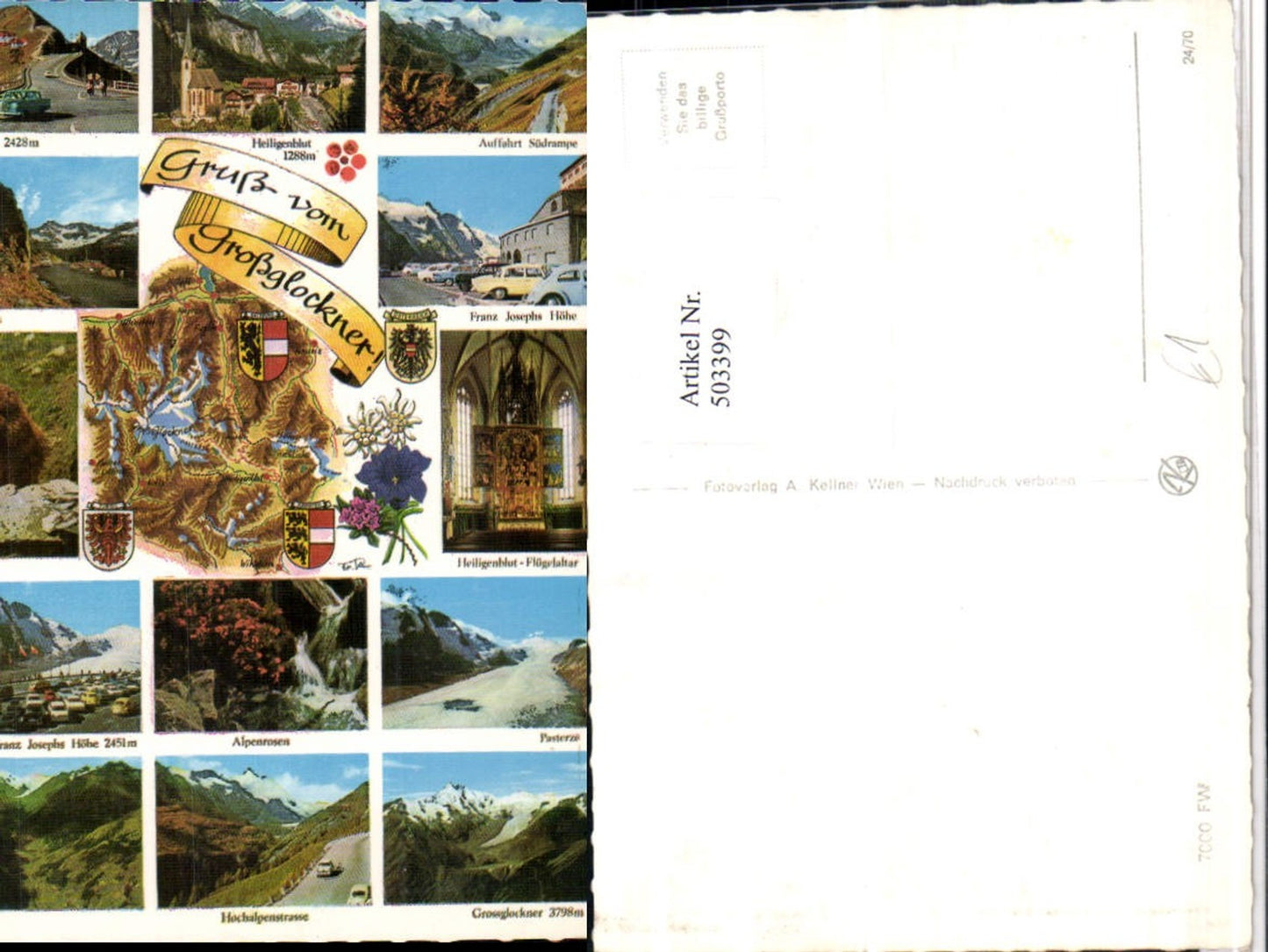 503399, Grossglockner Heiligenblut Marmot Pasterze Multi-view postcard