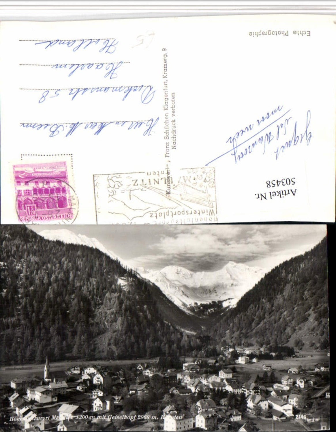 503458, Mallnitz Total view with Geiselkopf mountain scenery