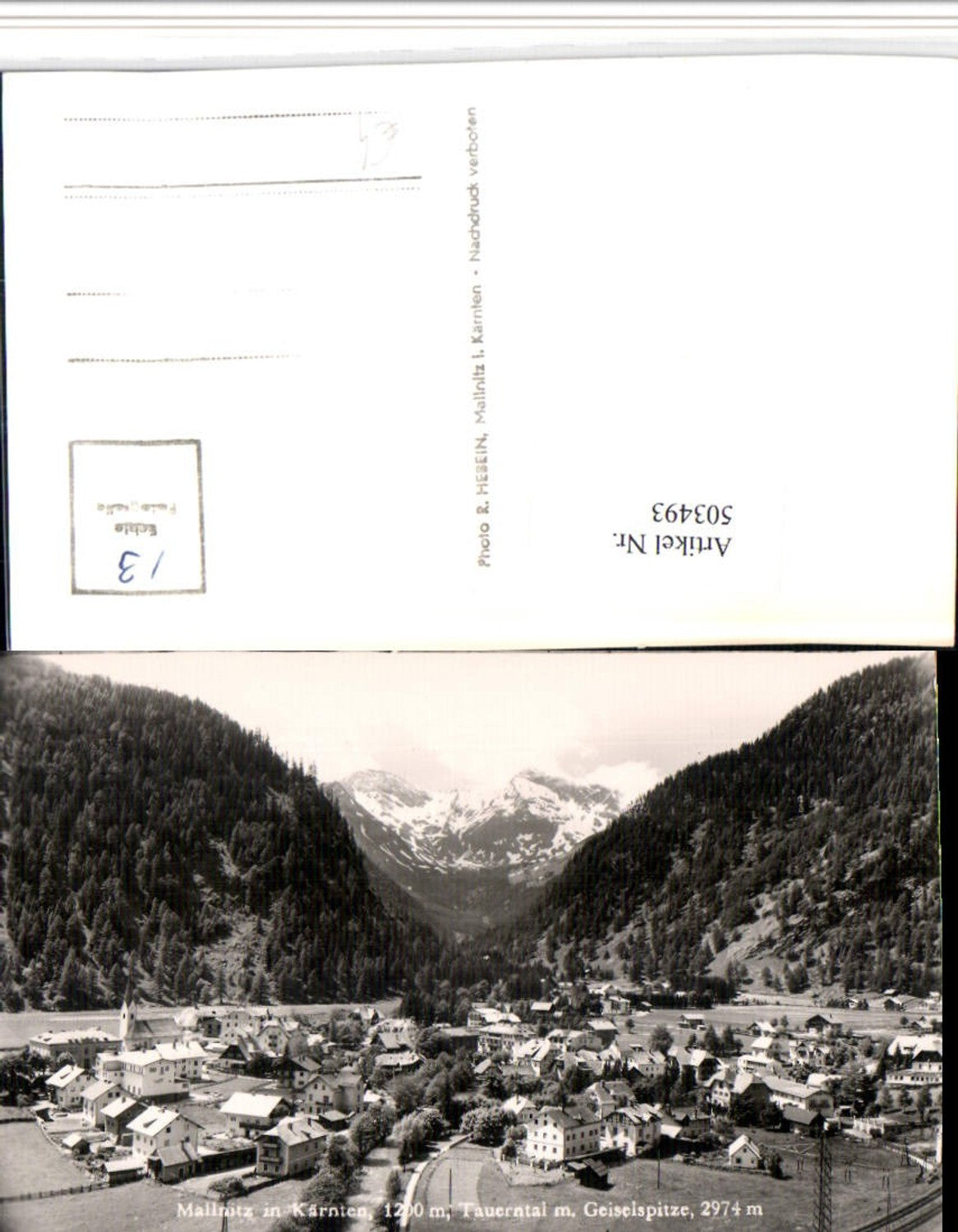 503493, Mallnitz Total view with Geiselspitze mountain scenery