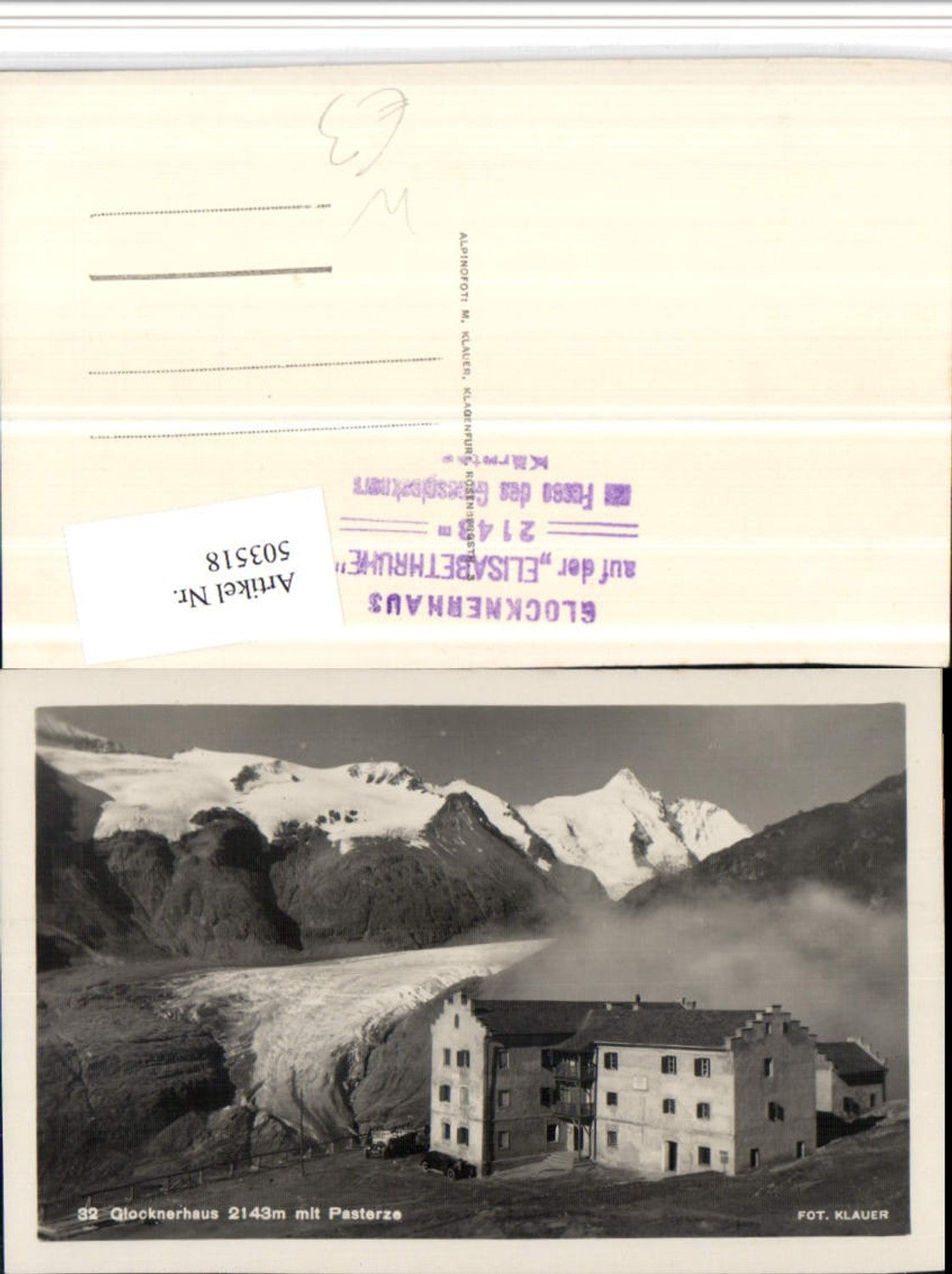 503518, Glocknerhaus mountain hut with Pasterze glacier near Heiligenblut, mountain scenery