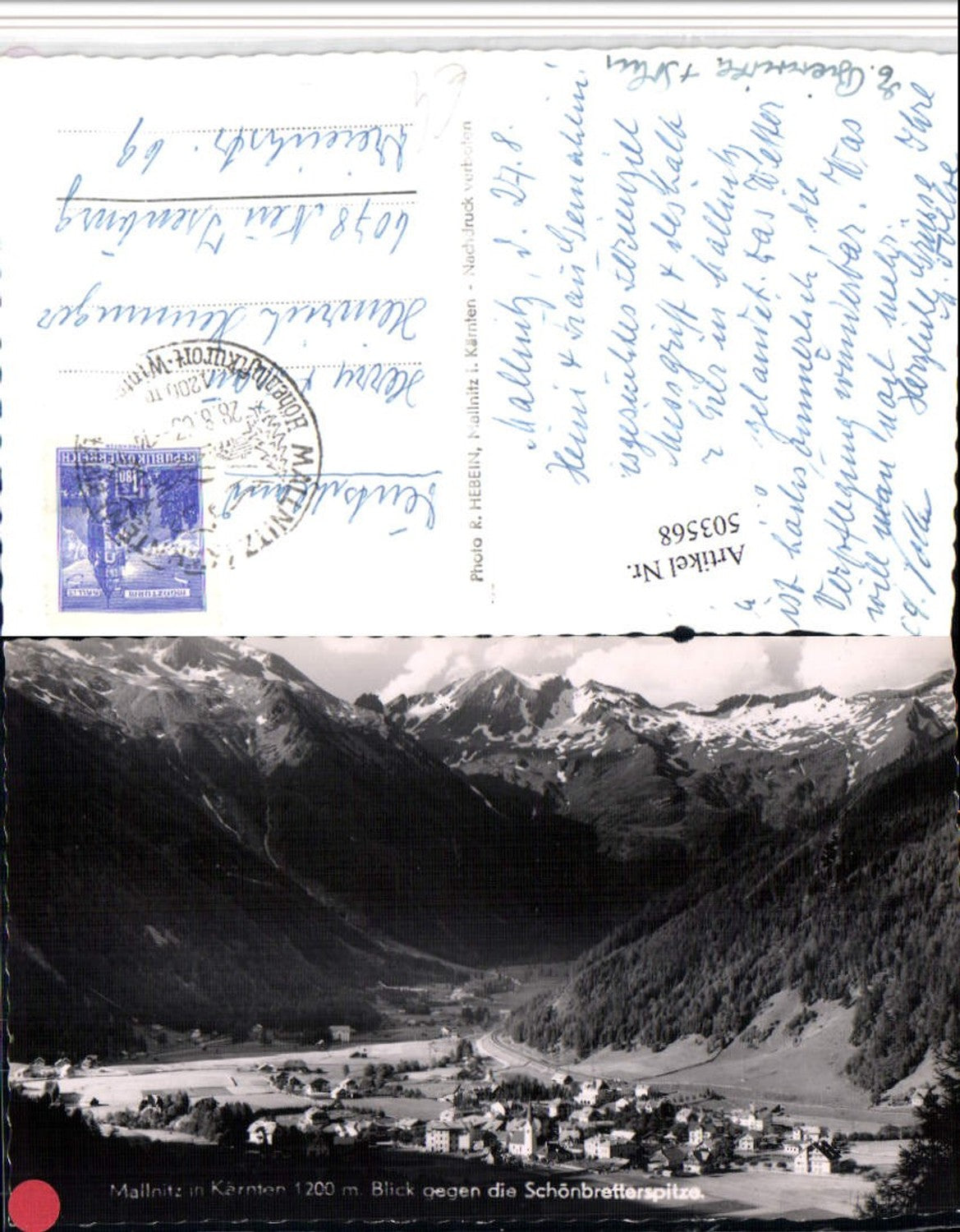 503568, Mallnitz Total view against Schönbretterspitze mountain scenery