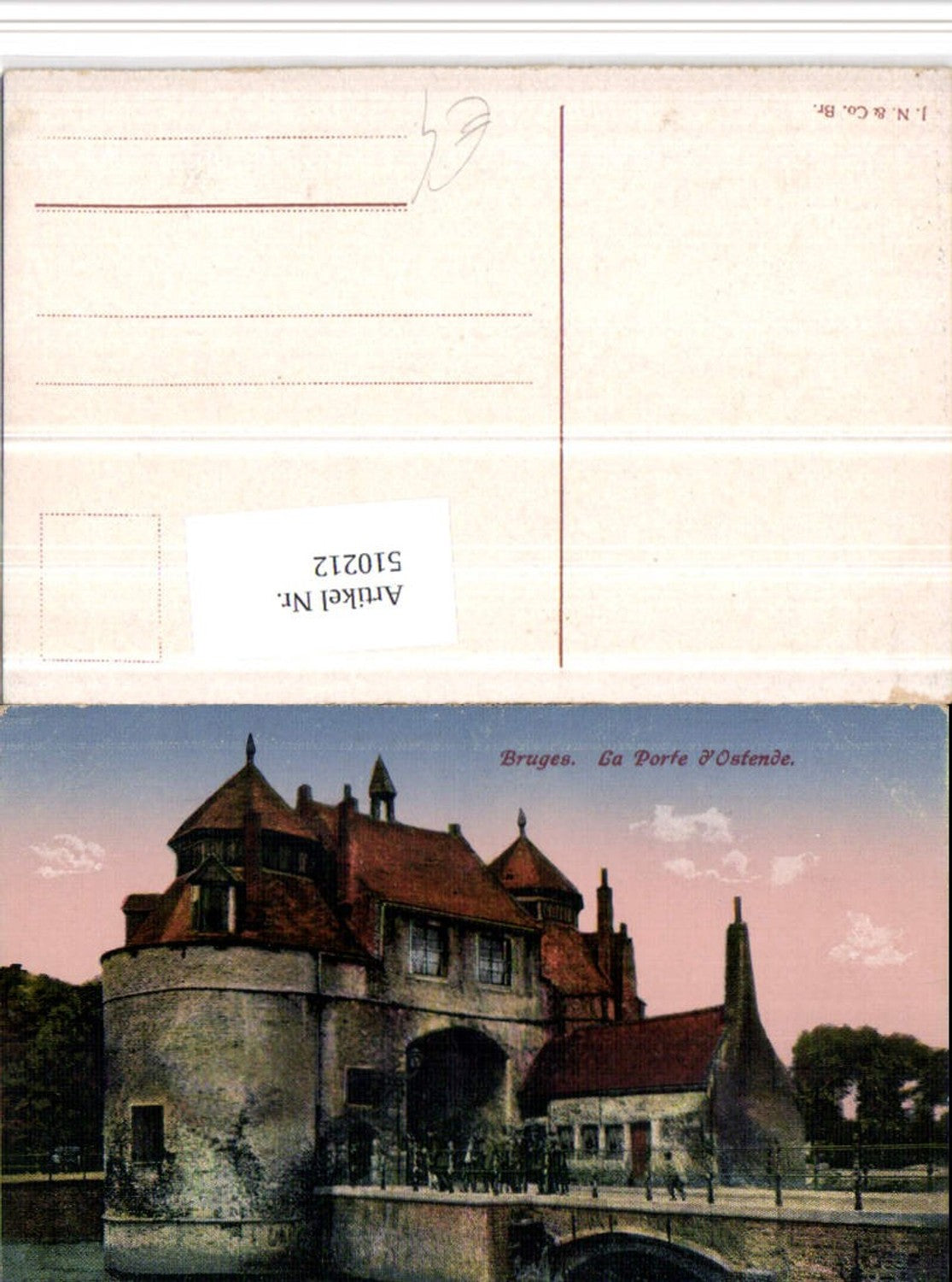 510212, Belgium Bruges Bruges La Porte d'Ostende Gate Bridge