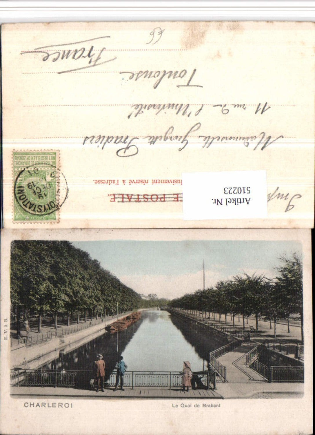 510223,Belgium Charleroi Le Quai de Brabant Fluss Brücke