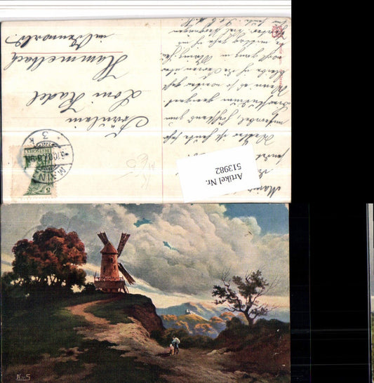 513982, Artist AK Windmill Mill Landscape