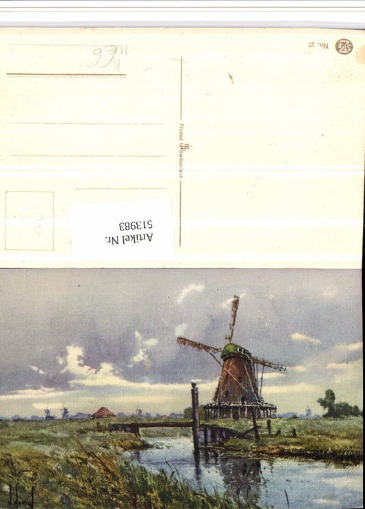 513983, Artist AK Landscape Windmill Mill