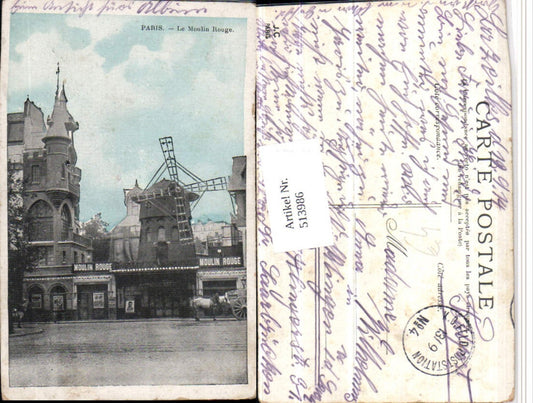 513986,Paris Le Moulin Rouge windmill