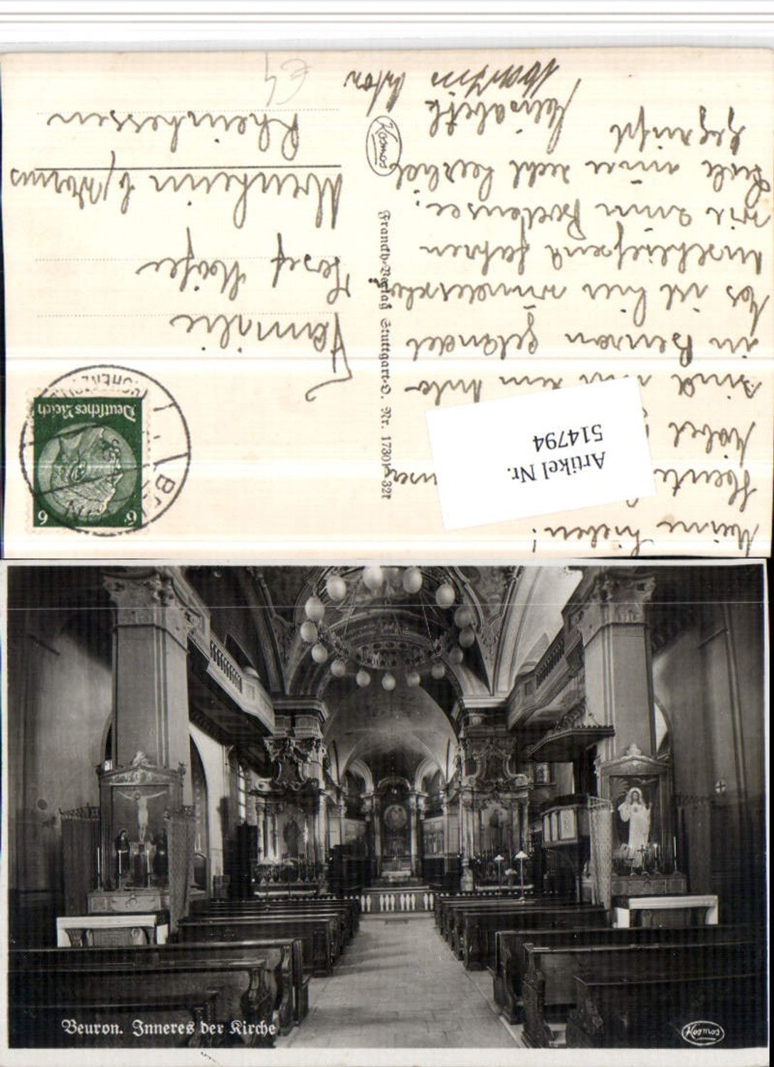 514794, Beuron Church Interior view