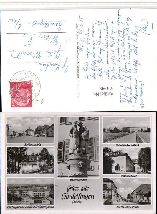 514999, Sindelfingen Town Hall Fountain Hospital School Multi-image map