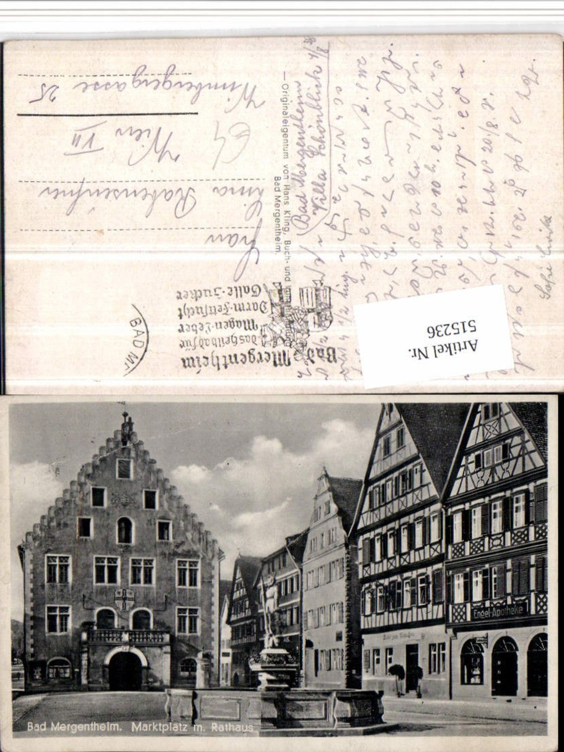 515236, Bad Mergentheim Market Square with Town Hall Fountain