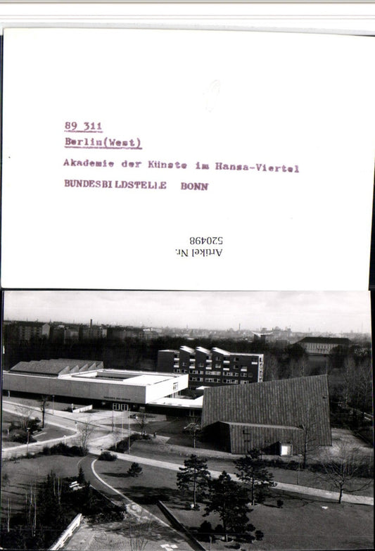 520498,Foto-AK Verlagsrohabzug Berlin Hansaviertel Mitte Akademie d. Künste