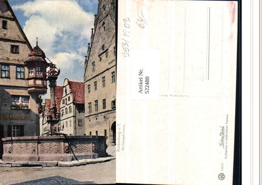 522480, Rothenburg ob der Tauber St. Georgsbrunnen Fountain pub Novolito 542/11