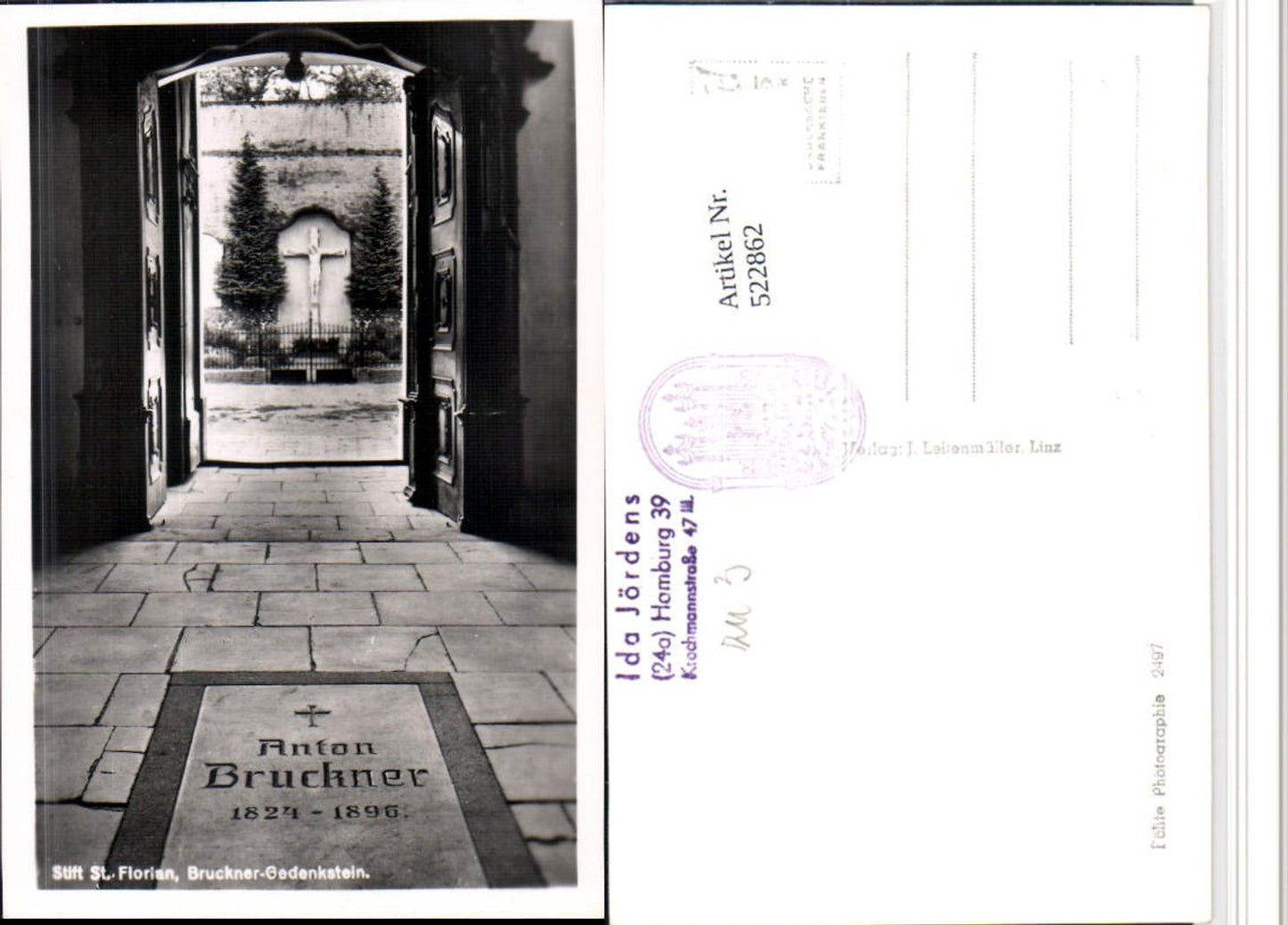 522862, St. Florian Abbey Bruckner Memorial Stone Tomb