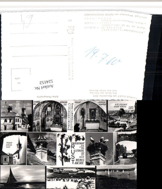 524152, Rust am Neusiedler See Church Storks Seaside Resort Multi-view postcard