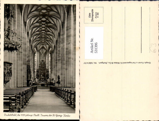 531396, Photo Ak Dinkelsbühl Interior of St. George's Church