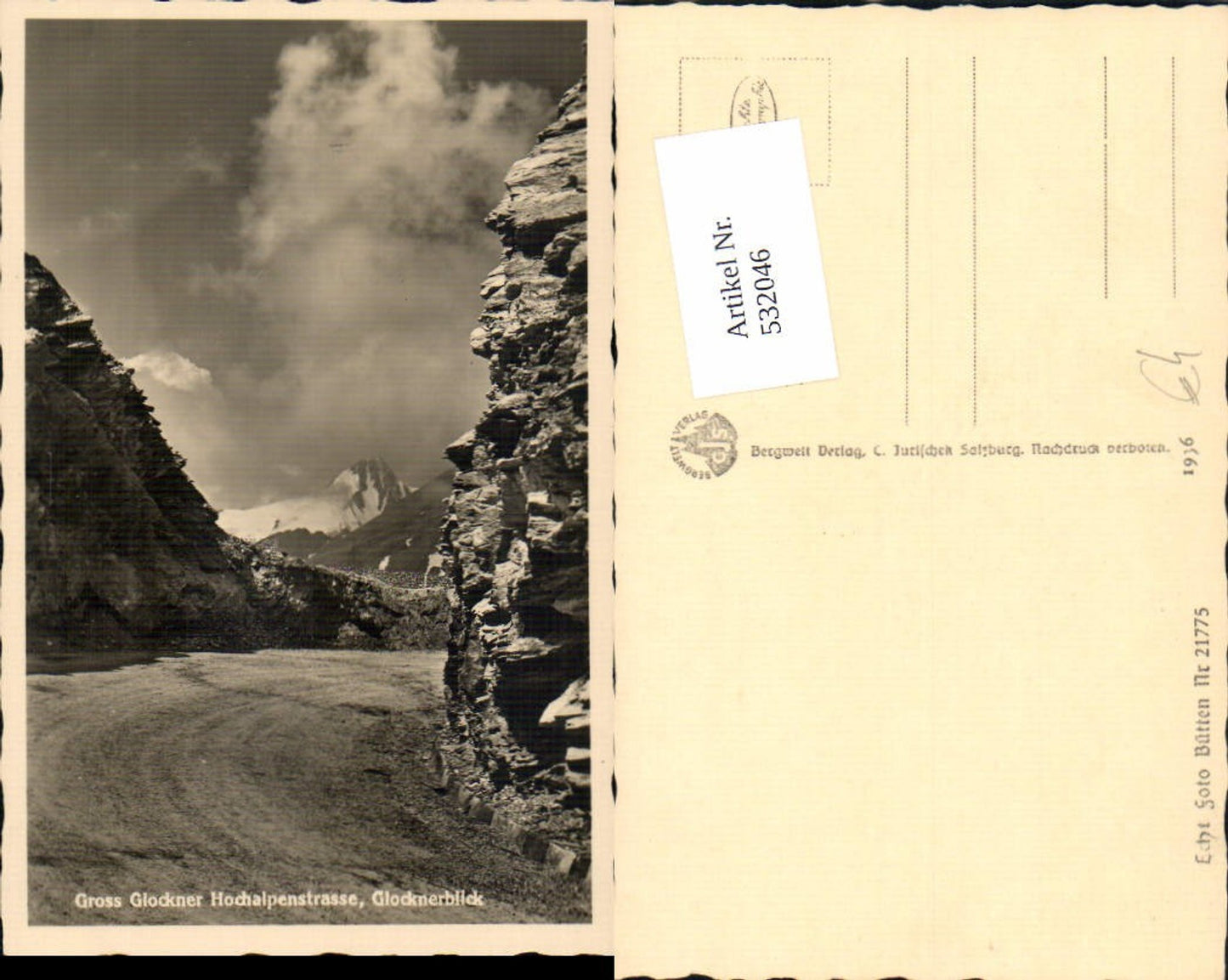 532046, Grossglockner High Alpine Road Heiligenblut, view around 1938