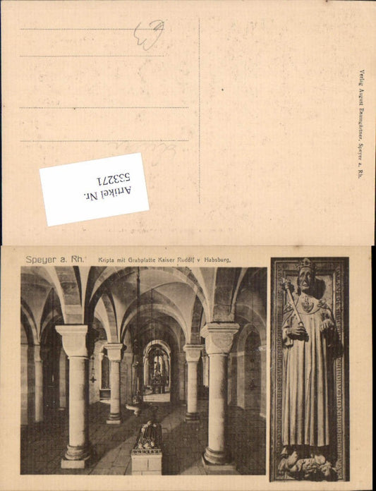 533271, Speyer on the Rhine. Crypt with tombstone of Emperor Rudolf of Habsburg