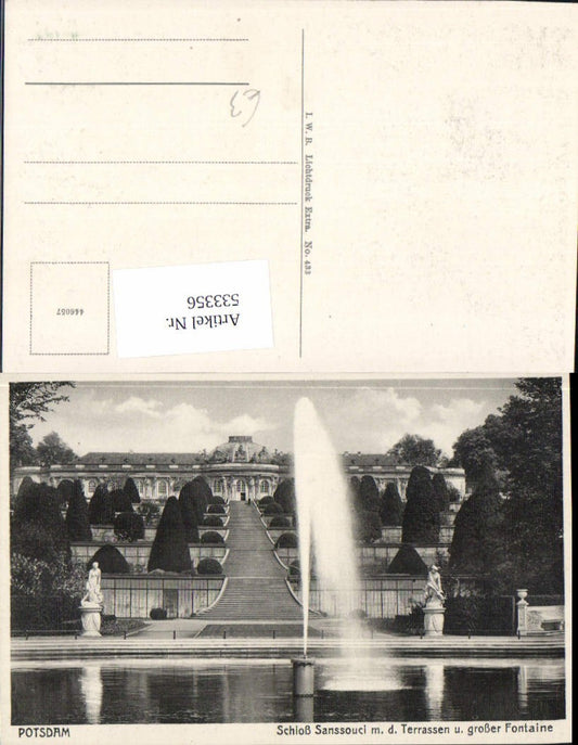 533356, Sanssouci Palace Potsdam with terraces and Great Fountain