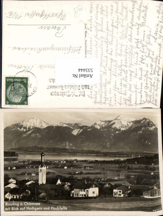 533444, Rimsting am Chiemsee, view of Hochgern and Hochfelln