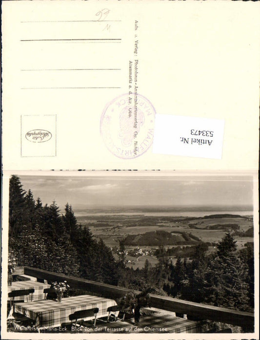 533473, pilgrimage site Maria Eck, terrace overlooking Lake Chiemsee