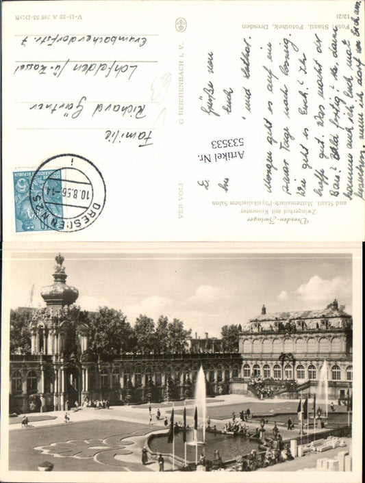 533533, Dresden Zwingerhof with Crown Gate, VEB Volkskunstverlag Reichenbach