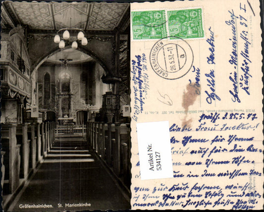 534127, Photo Ak Gräfenhainichen St. Marienkirche Church interior view
