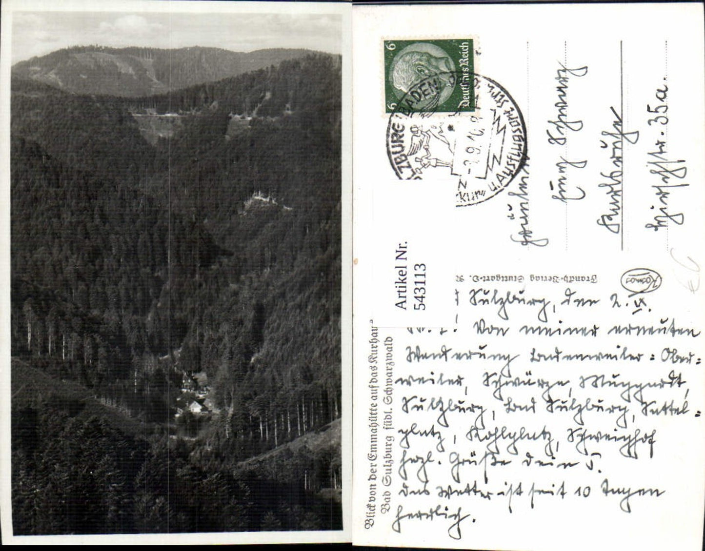 543113,Bad Sulzburg Schwarzwald Blick v. d. Emmahütte