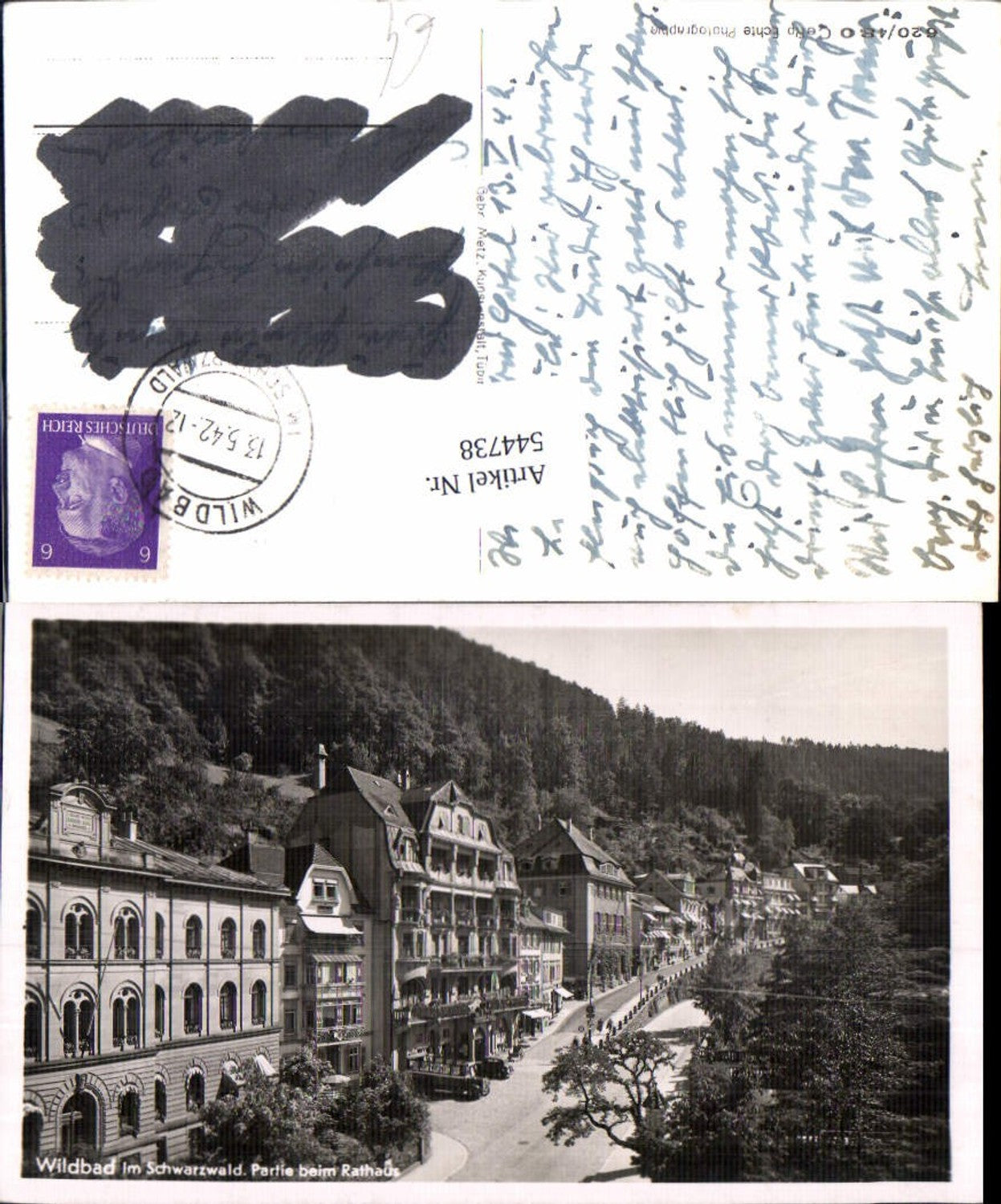 544738,Wildbad Autobus Postbus beim Rathaus