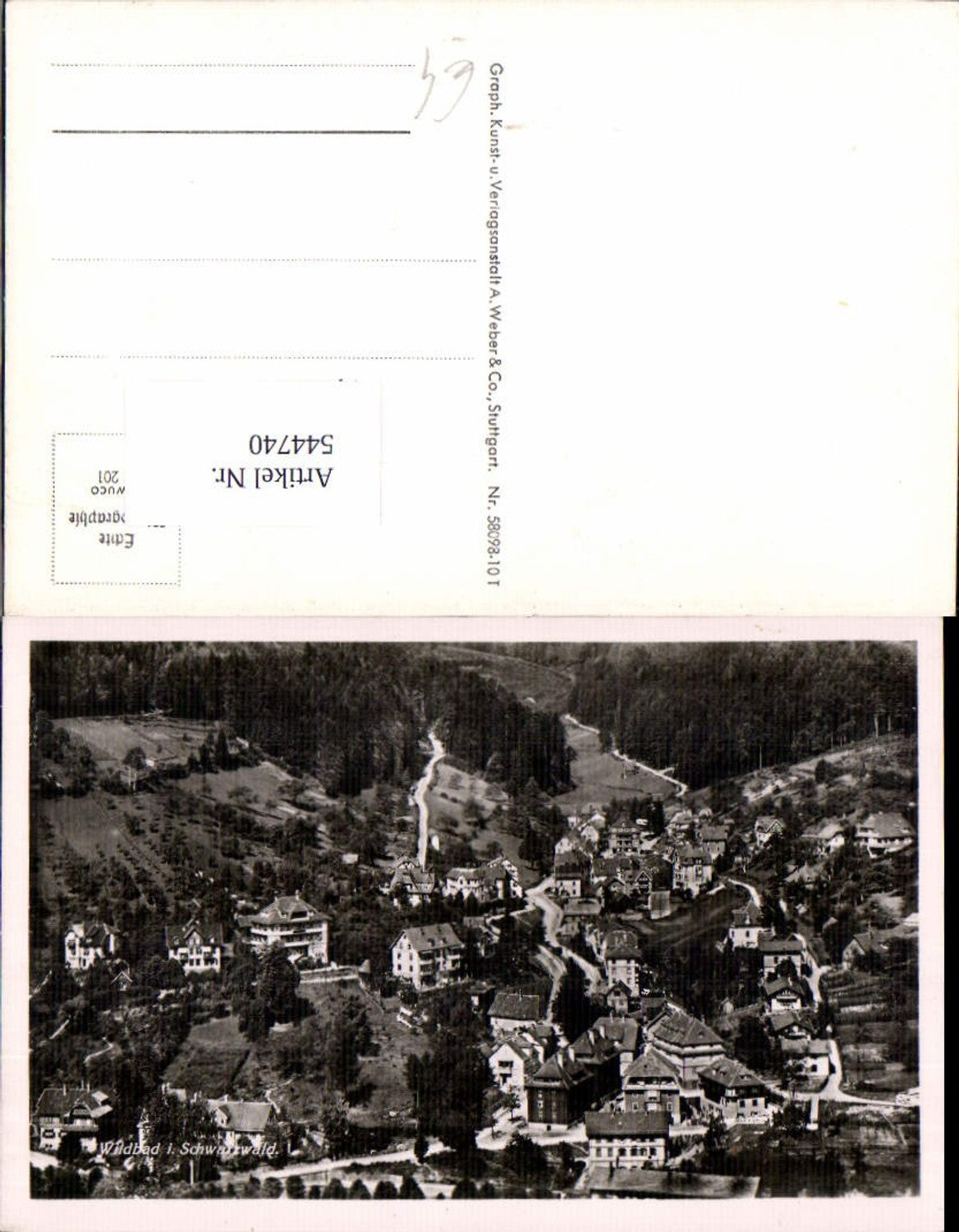 544740,Aerial photograph of Wildbad 