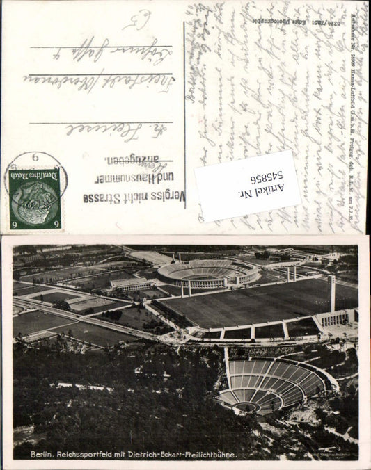 545856, Aerial photograph Berlin Reichssportfeld Westend Charlottenburg Dietrich Eckart Stage