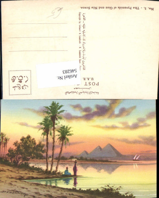 546283, Africa Artist AK Egypt Cairo Cairo Pyramids of Giza