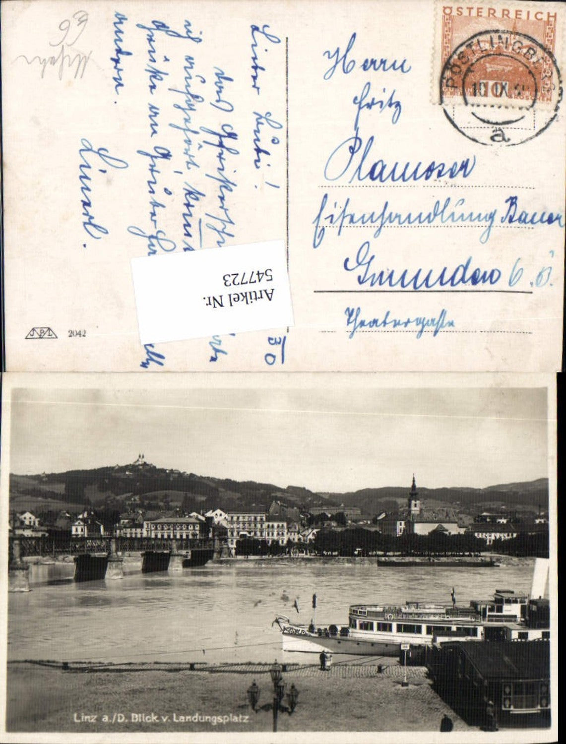 547723, Linz on the Danube, Urfahr landing stage, steamer