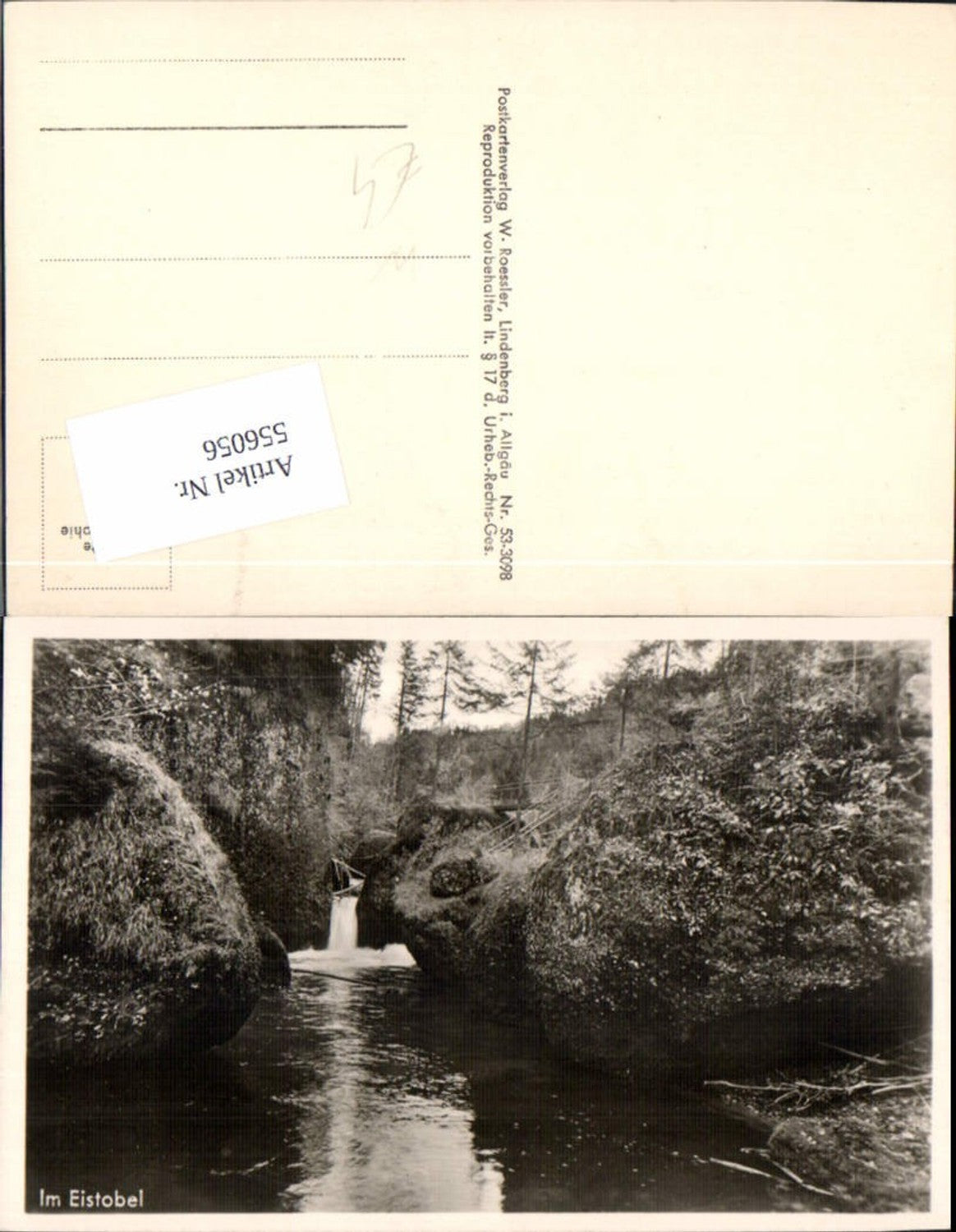 556056, Photo postcard Eistobel near Isny ​​im Allgäu