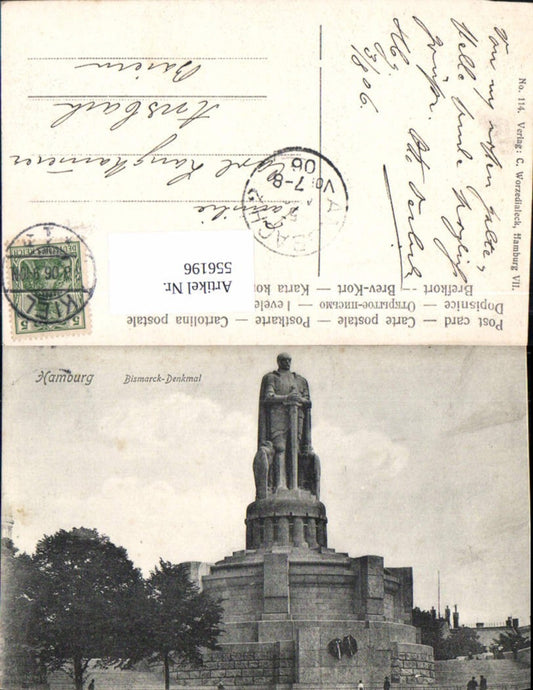 556196, Hamburg Mitte Neustadt Bismarck Monument 1906