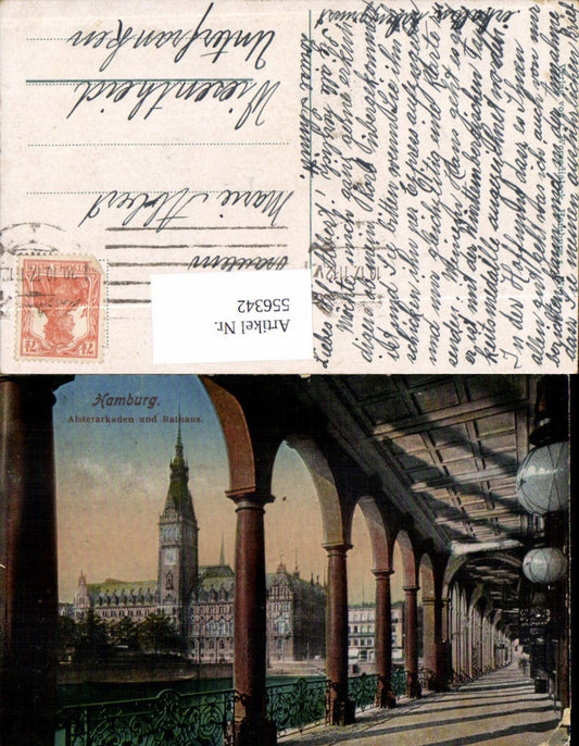 556342, Hamburg Alsterarkaden Rathaus