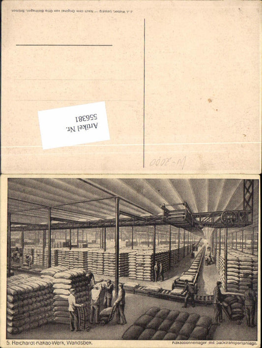 556381, great advertisement AK Reichardt Cocoa Factory Wandsbek Hamburg Cocoa Bean Warehouse