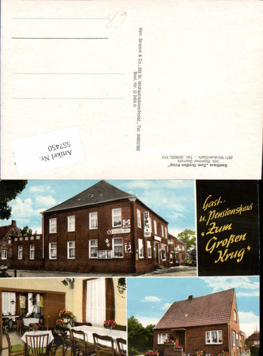 557450, great AK Wirdum East Frisia Gasthaus Zum große Krug LK Aurich