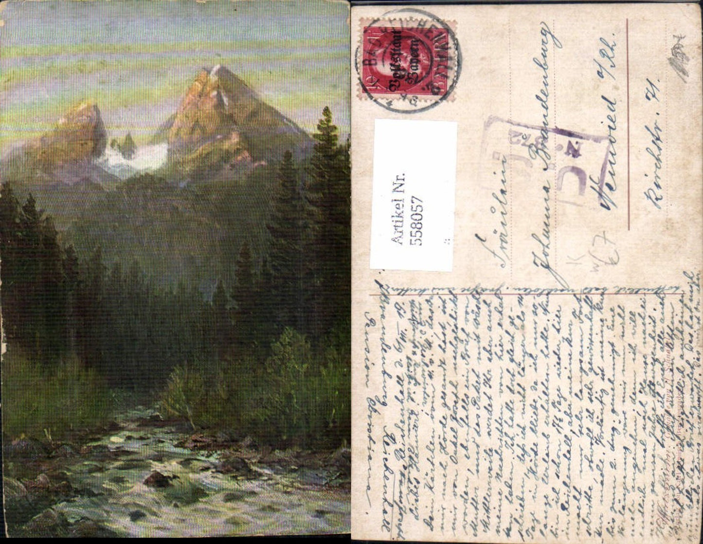 558057, Artist Ak H. Schnabel Watzmann Berchtesgaden