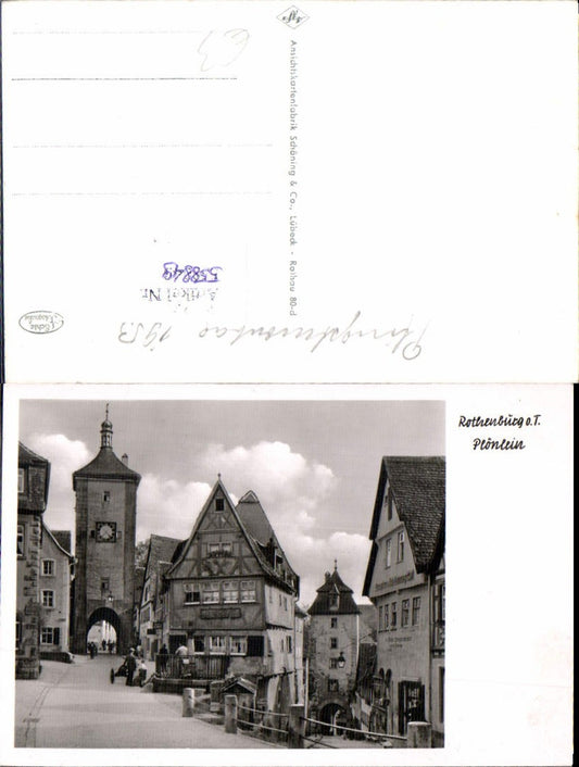 558849, Photo Ak Rothenburg ob der Tauber Plönlein Tower