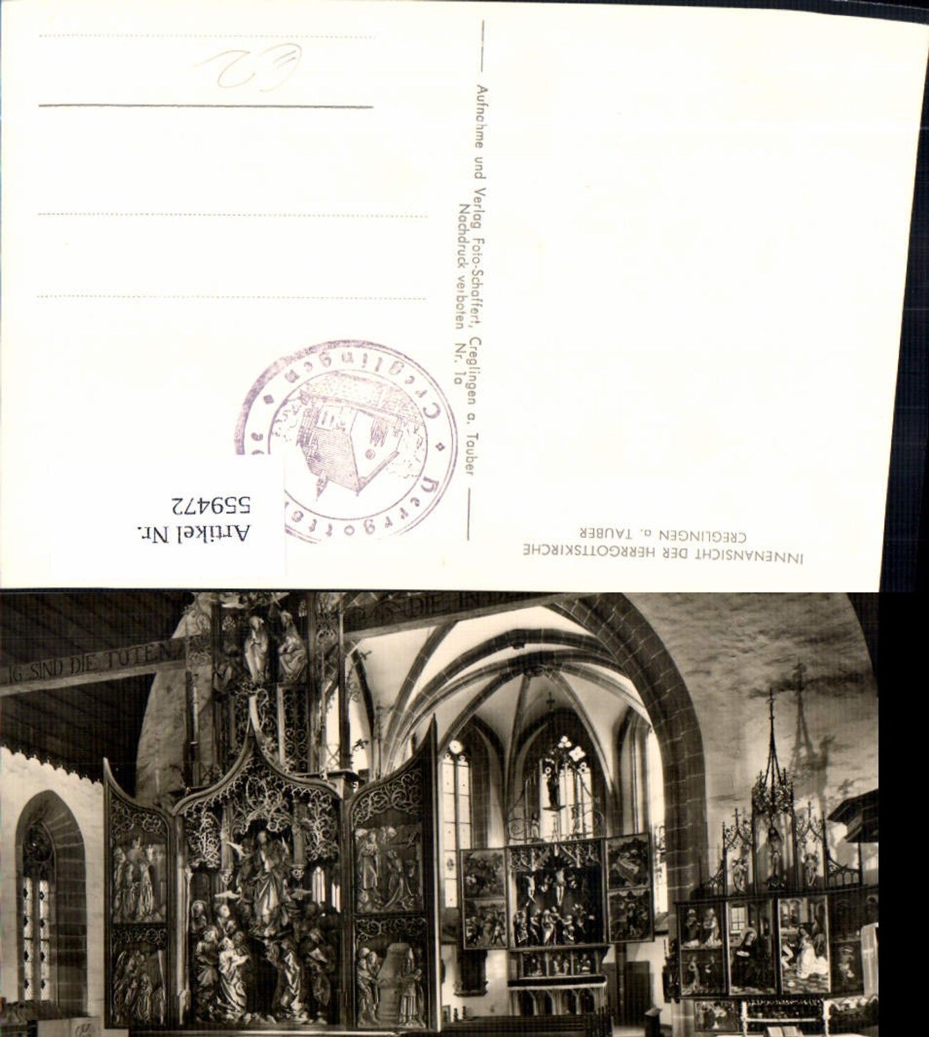559472,Creglingen a. Tauber Innenansicht Herrgottskirche
