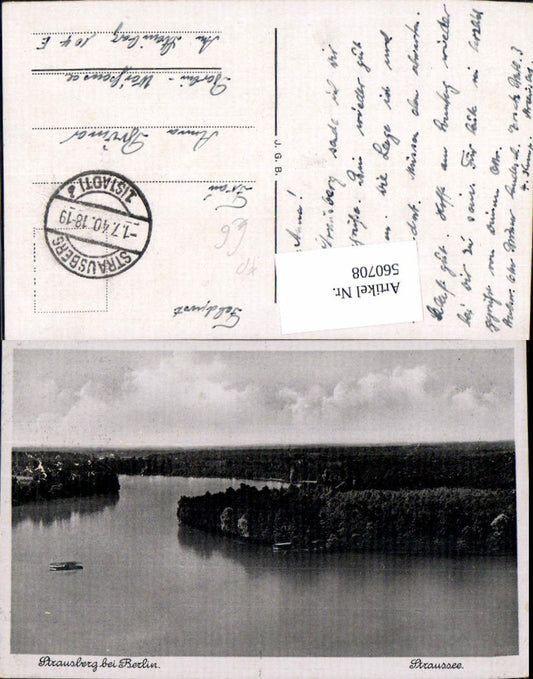 560708, Strausberg near Berlin, Straussee, ship, field post