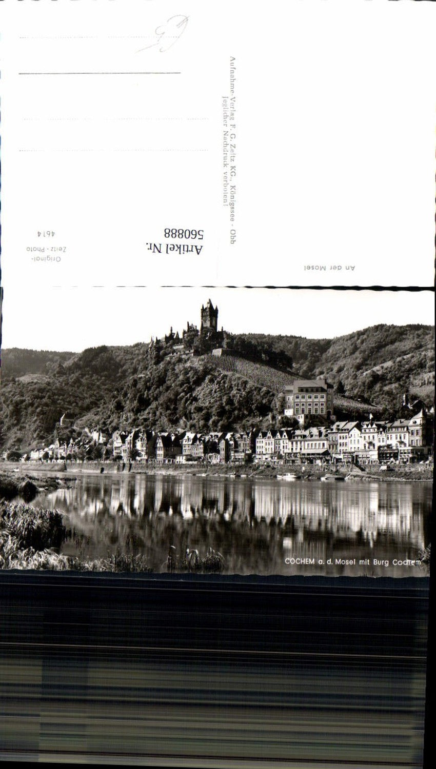 560888, Photo Ak Cochem on the Moselle with Cochem Castle