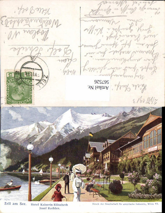 567526,Künstler AK C. Benesch Zell am See Hotel Kaiserin Elisabeth