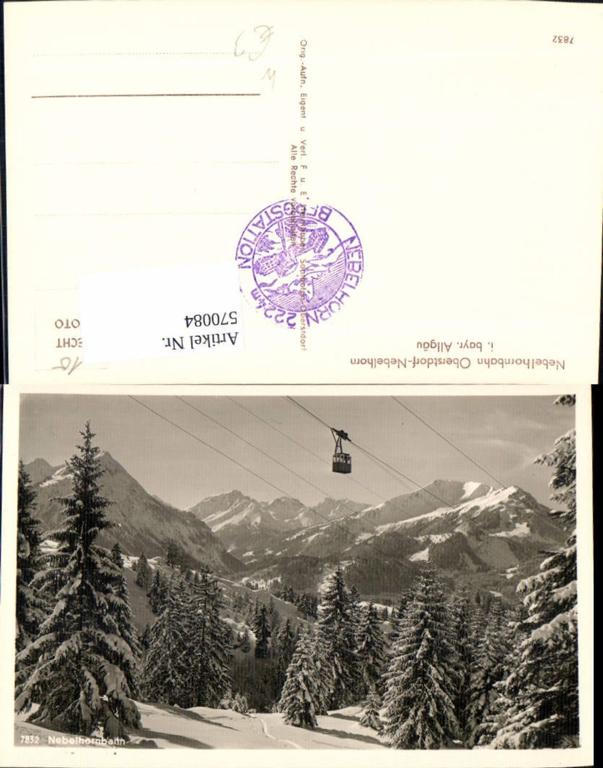 570084, Photo Ak Nebelhorn cable car gondola Oberstdorf Allgäu winter view